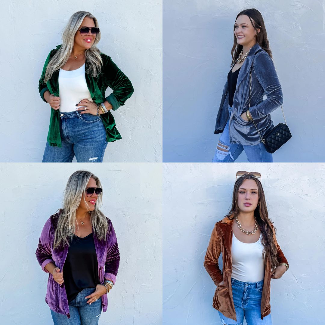 PREORDER: Nyx Velvet Blazer in Four Colors